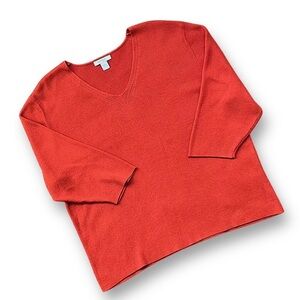 Vintage Women’s V-Neck Sweater in Burnt Orange